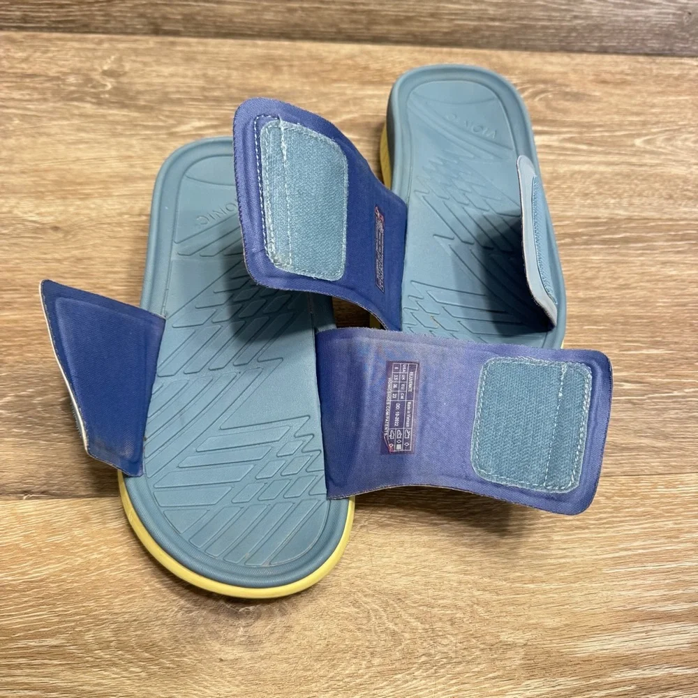Vionic REJUVENATE RECOVERY SANDAL Slide  Womens 6 Light Blue Yellow‎ Sole - Picture 6 of 14
